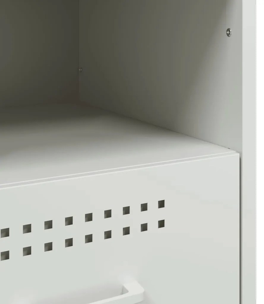 Mesas de cabeceira 2 pcs 36x39x50,5 cm aço branco