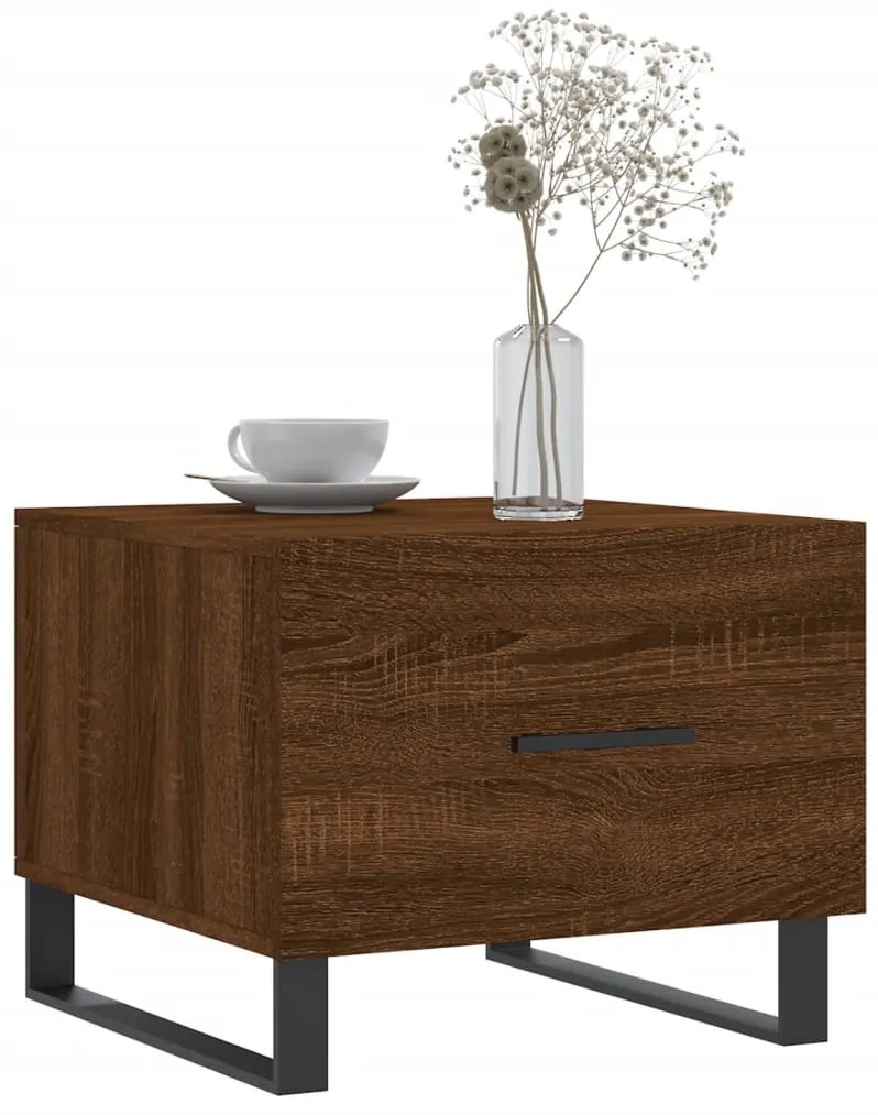 Mesa de centro 50x50x40 cm derivados madeira carvalho castanho