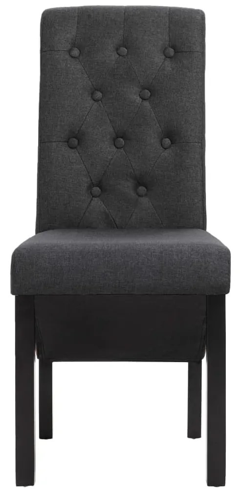 Cadeiras de jantar 2 pcs tecido cinzento-escuro