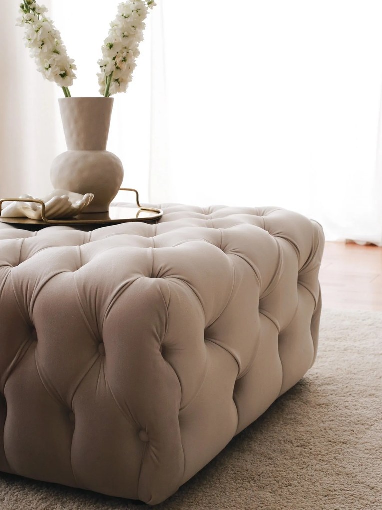 Pouffe Chester – Cream – 80x40x80 cm
