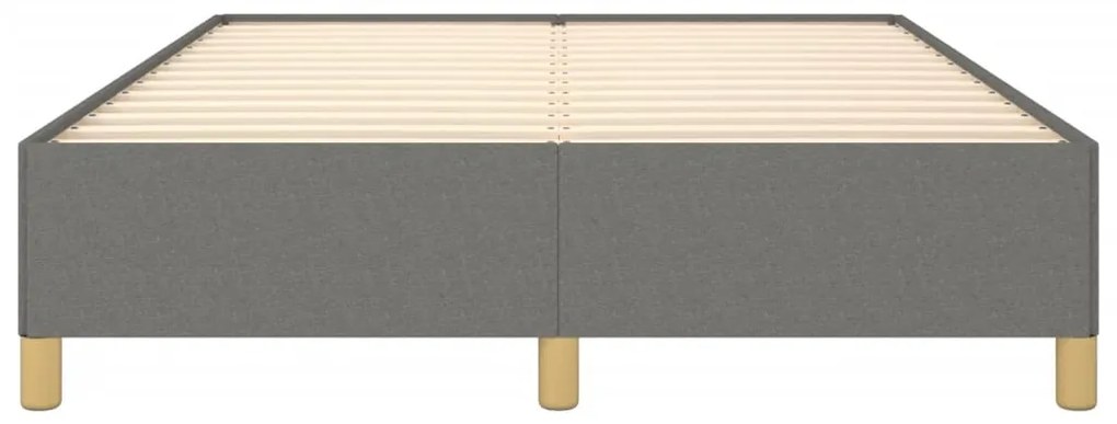 Estrutura de cama sem colchão 140x200 cm tecido cinzento-escuro