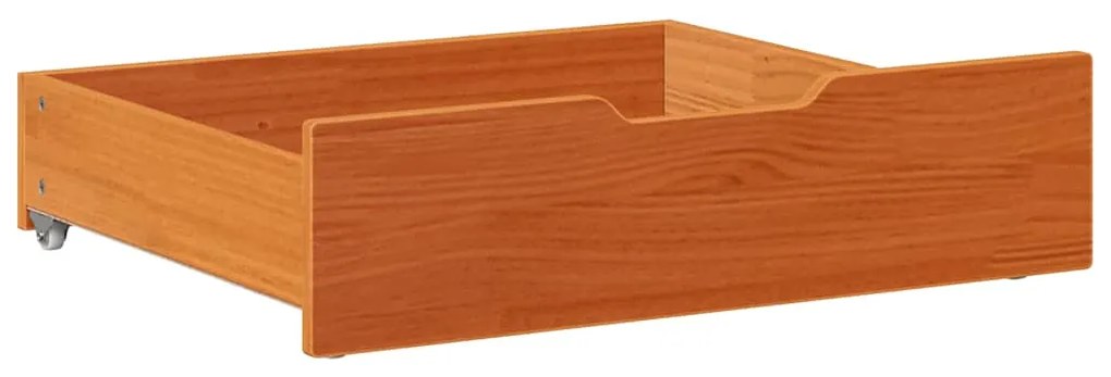 Gavetas para cama 2 pcs 75x55x17 cm pinho maciço castanho-mel