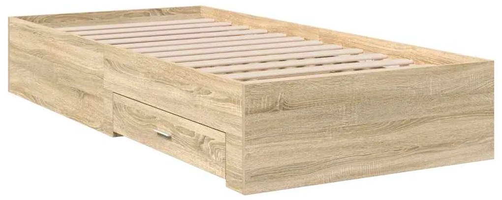 Cama vidaXL Sonoma Carvalho 90x190 cm Madeira Engenharia
