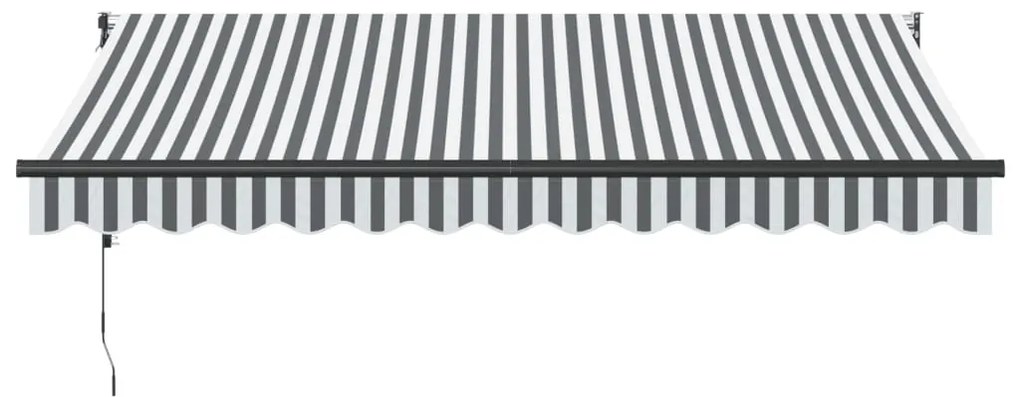 Toldo retrátil 3,5x2,5 m tecido e alumínio antracite e branco