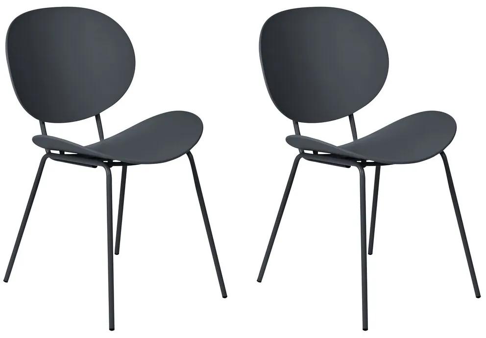 Conjunto de 2 cadeiras de jantar pretas SHONTO Beliani
