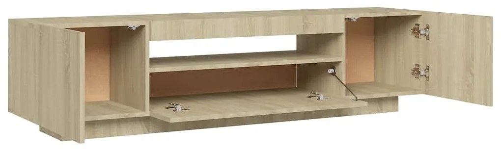 Móvel de TV com luzes LED 160x35x40 cm carvalho sonoma