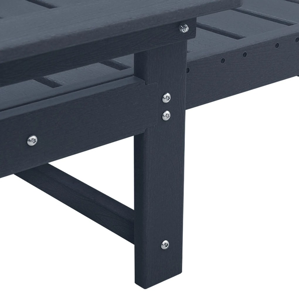 Espreguiçadeira Azul-marinho 53x162x98,5 cm HDPE