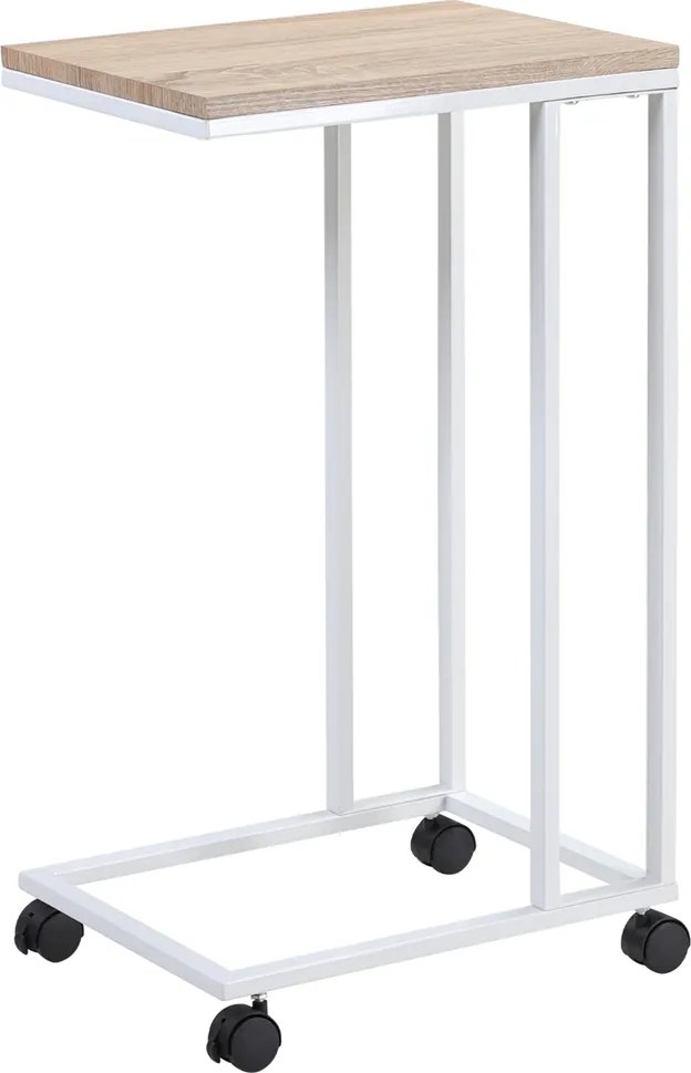 Mesa auxiliar com rodas 50 x 35 x 65-70 cm Branco