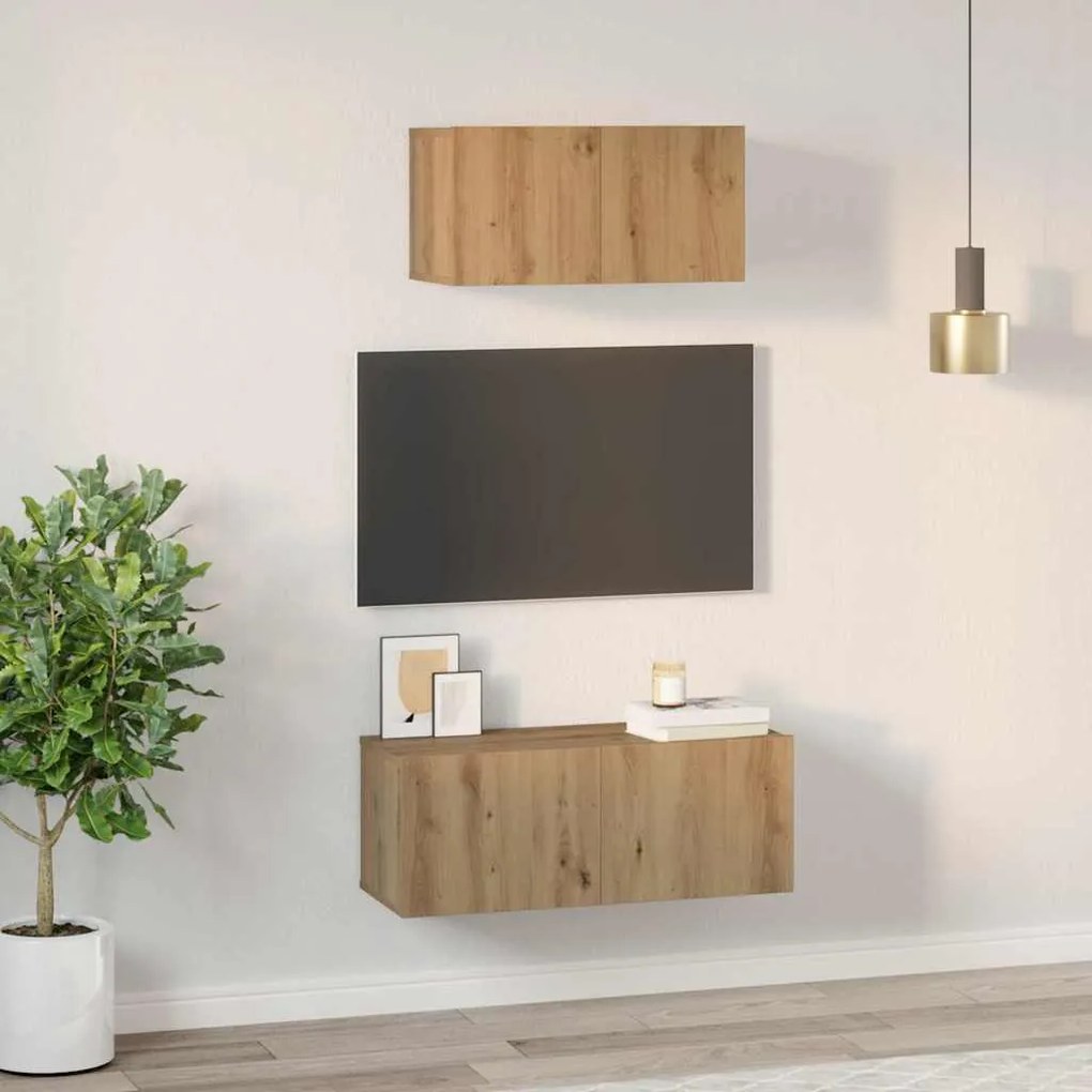 Conjunto de Estantes para TV 2 pcs carvalho artisiano