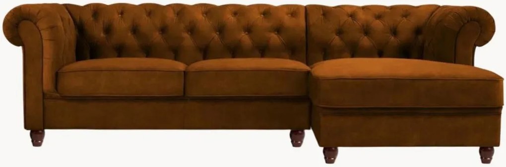 Sofá de canto em veludo Phoebe (4 lugares)