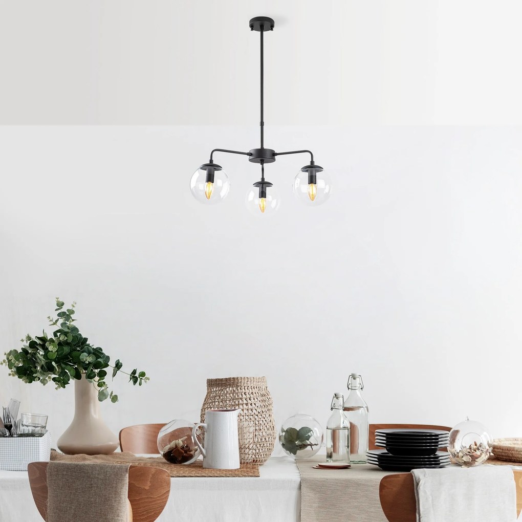 Candeeiro de Teto Chandelier Viran – Preto – 56 x 56 x 43 cm