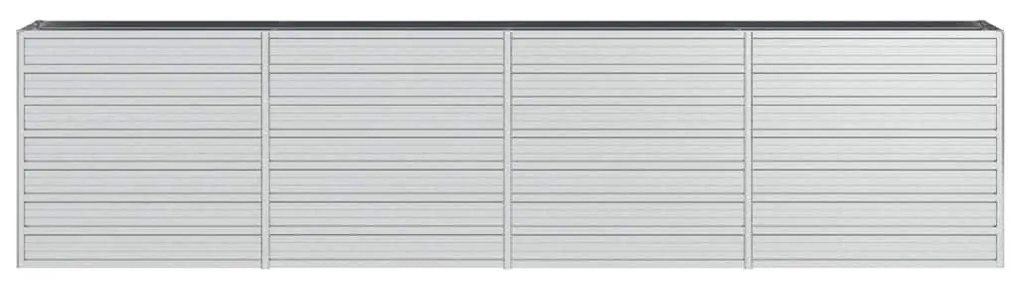 Canteiro elevado de jardim 320x40x77cm aço galvanizado prateado