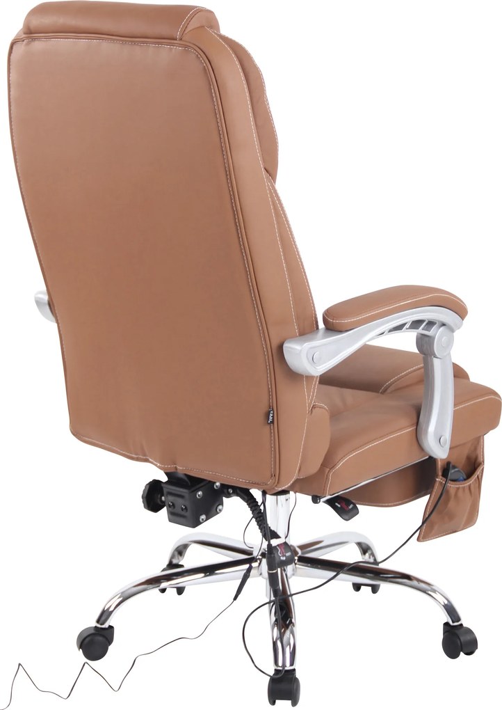Cadeira de escritório Pacific com função de massagem castanho claro