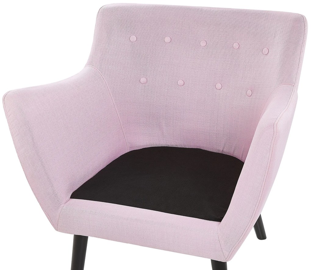 Poltrona tecido rosa e preto DRAMMEN Beliani