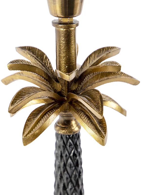 Candeeiro de mesa Art Deco bronze com abajur preto 35 cm - Areka