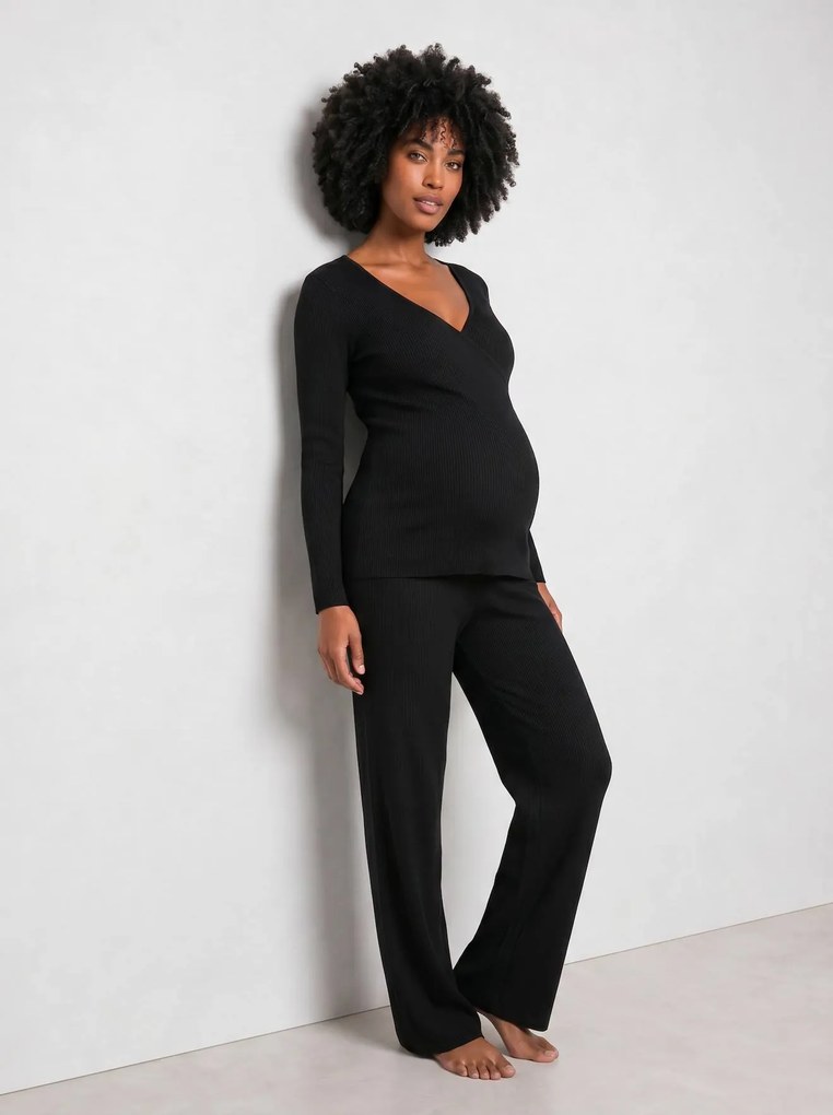 Conjunto de gravidez e amamentação preto