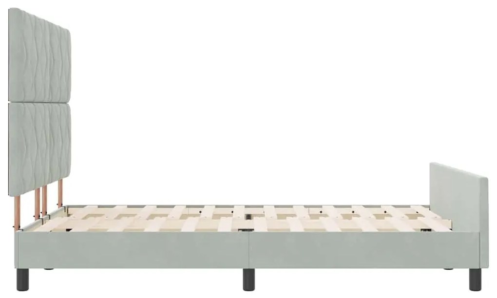 Estrutura de Cama vidaXL Cinzento-claro 140x200 cm Veludo