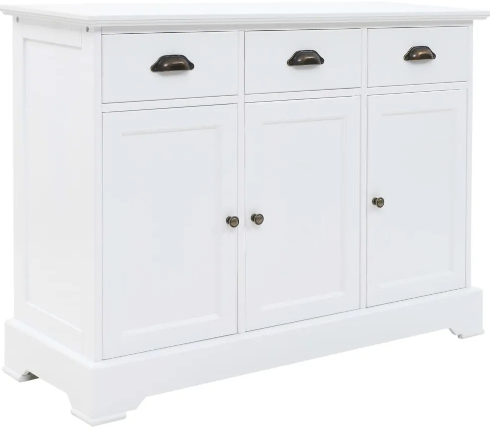 Aparador com 3 portas em MDF e madeira de pinho 105x35x77,5 cm