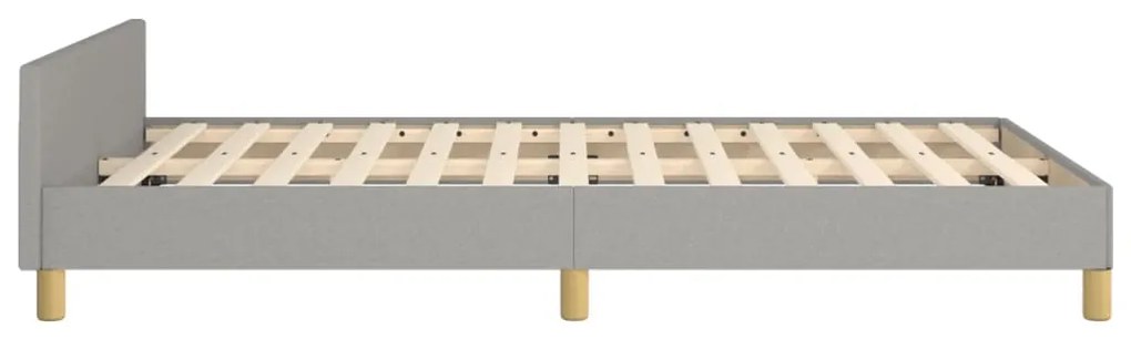 Estrutura de cama sem colchão 120x200 cm tecido cinzento-claro