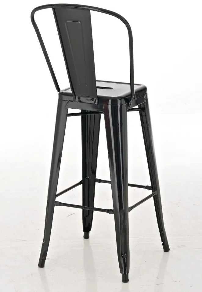 Banco de bar Aiden em metal 44 x 115 x 52 cm Preto