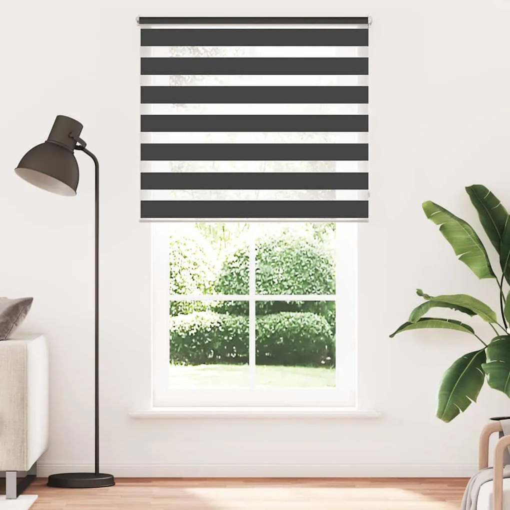 vidaXL Estore de rolo 120 x 230 cm, linhas de zebra / Preto