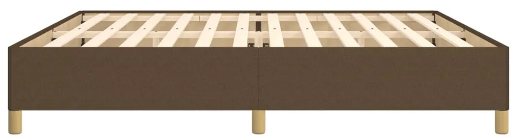 Estrutura de cama sem colchão 200x200 cm tecido castanho-escuro