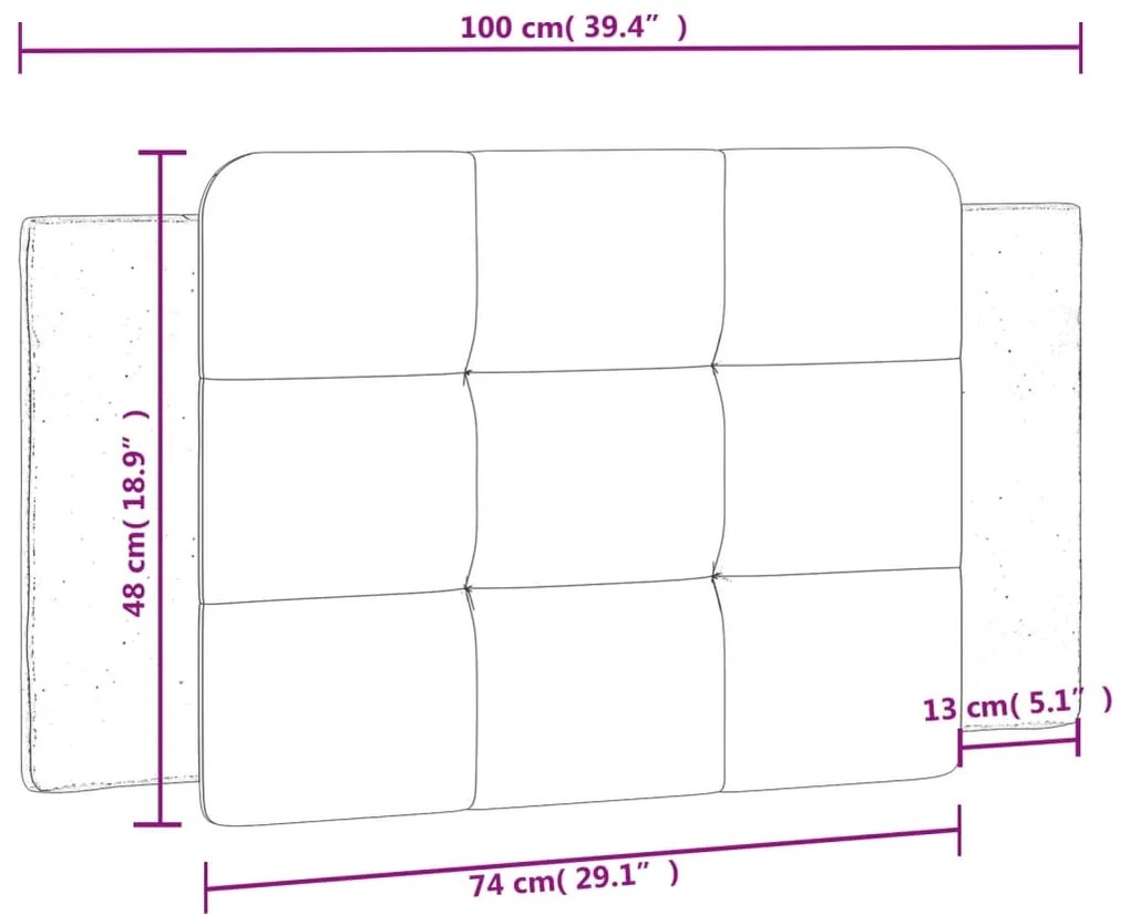 Almofadão de cabeceira 100 cm couro artificial preto e branco