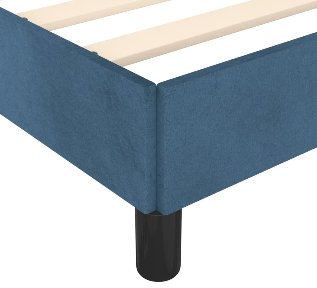 Estrutura de cama com colchão azul escuro 120x190 cm Veludo