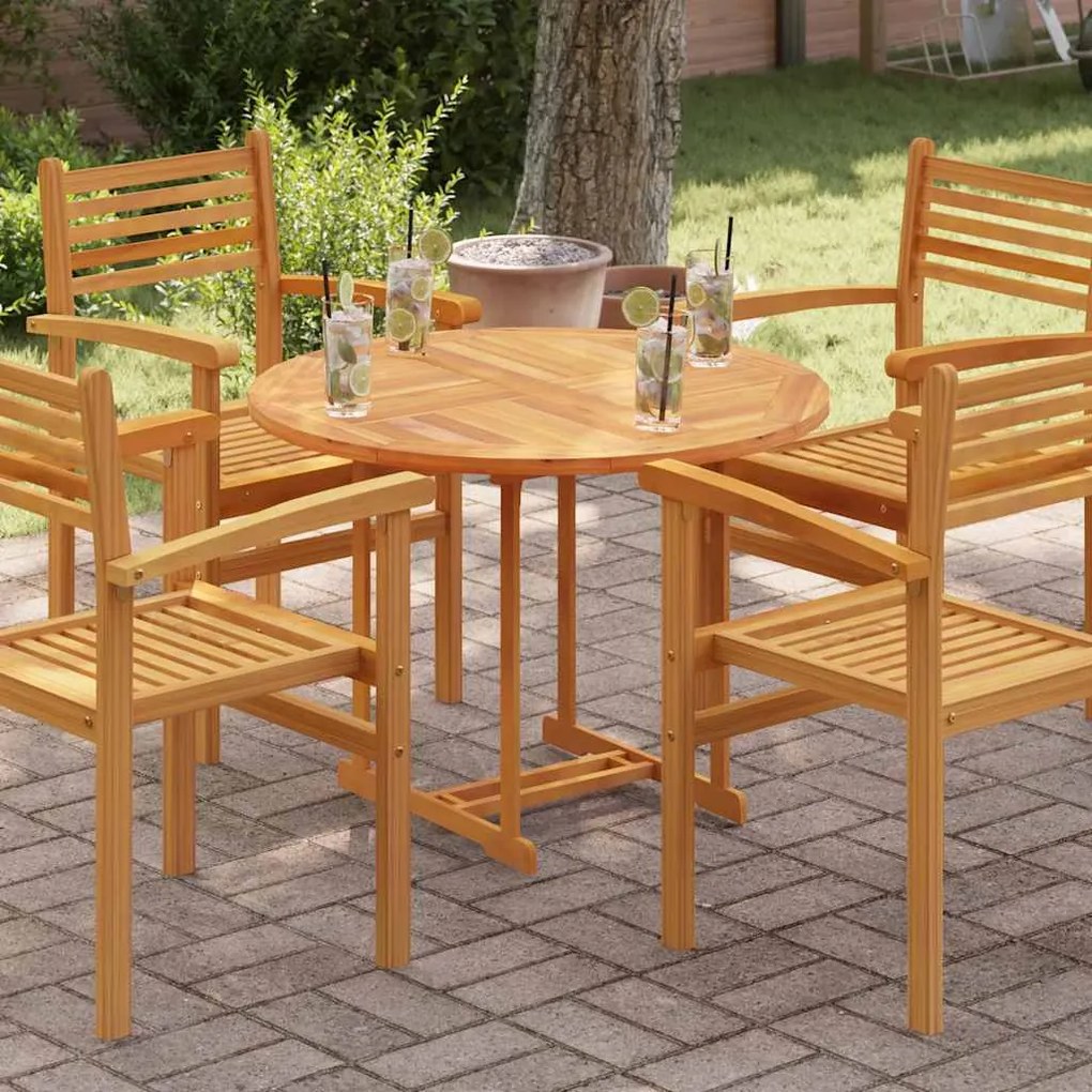 vidaXL Tampo de mesa redondo 2,5 cm 90 cm madeira de teca maciça
