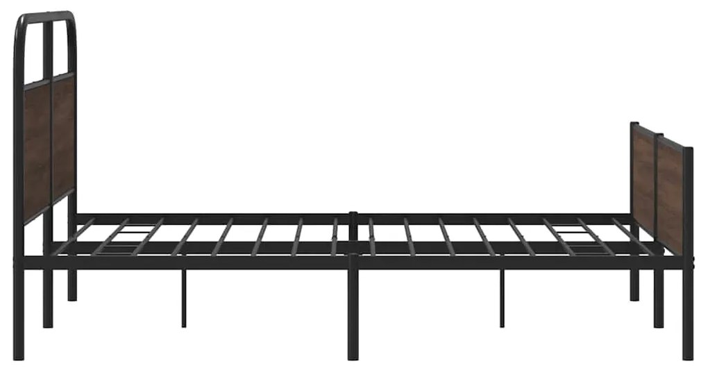 Estrutura cama sem colchão 150x200cm metal carvalho castanho