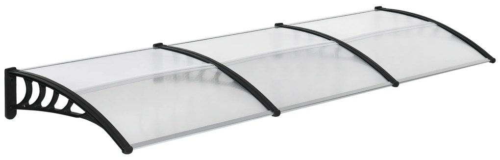 Outsunny Marquise de Porta Teto Marquise em Policarbonato Marquise de Porta de Entrada Borda em Alumínio Contra a Chuva e UV | Aosom Portugal