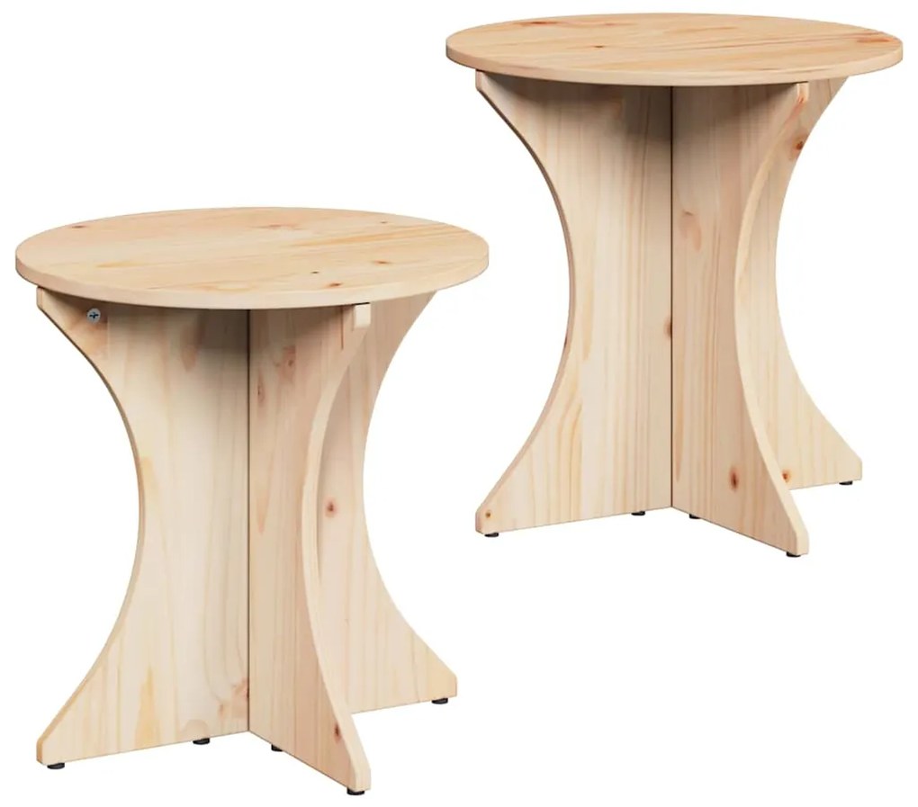 Mesa de centro 2 pcs Natural 46 x 46 x 47 cm
