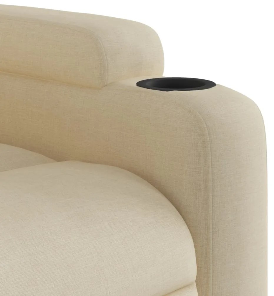 Poltrona reclinável elevatória tecido cor creme
