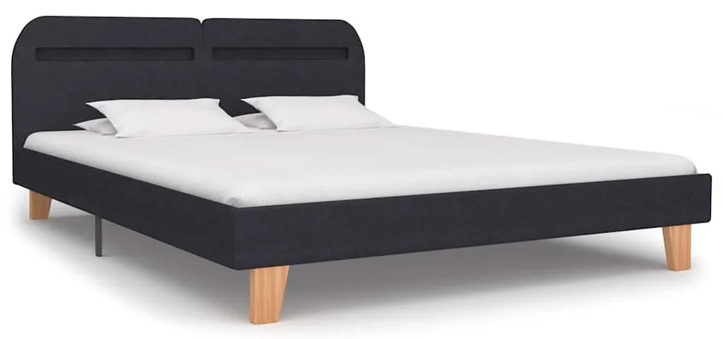 Estrutura de cama com LED sem colchão 150x200 cm tecido