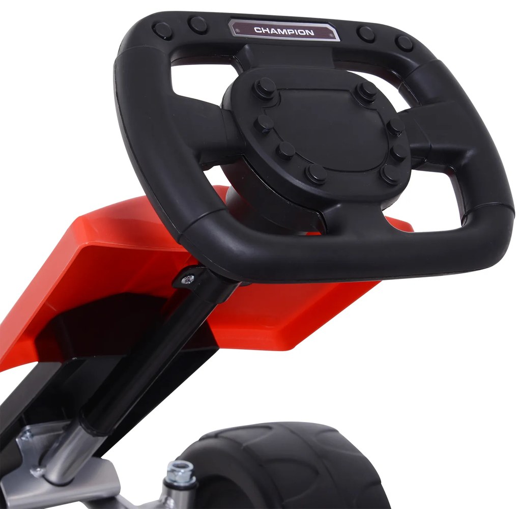 HOMCOM Kart a Pedal Go Kart com Assento Ajustável Kart Racing para Crianças acima de 3 Anos Brinquedo de Exterior Carga Máxima 30 kg 80x49x50 cm Vermelho e Preto