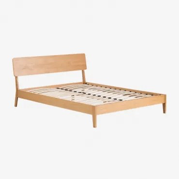 Cama Em Madeira Gellis Madeira Natural & 160 X 200 Cm - Sklum