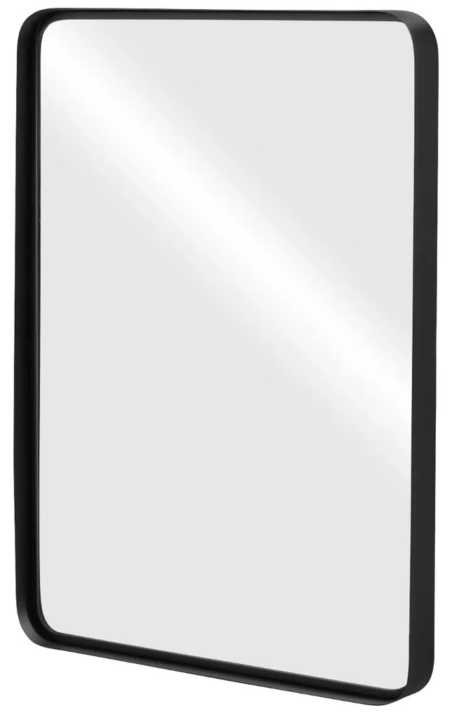 Espelho de parede para casa de banho com moldura metálica Espelho redondo retangular para casa de banho, corredor, vestiário, suspenso horizontal/vert