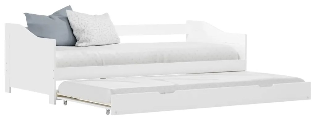Estrutura sofá-cama de puxar madeira de pinho 90x200 cm branco