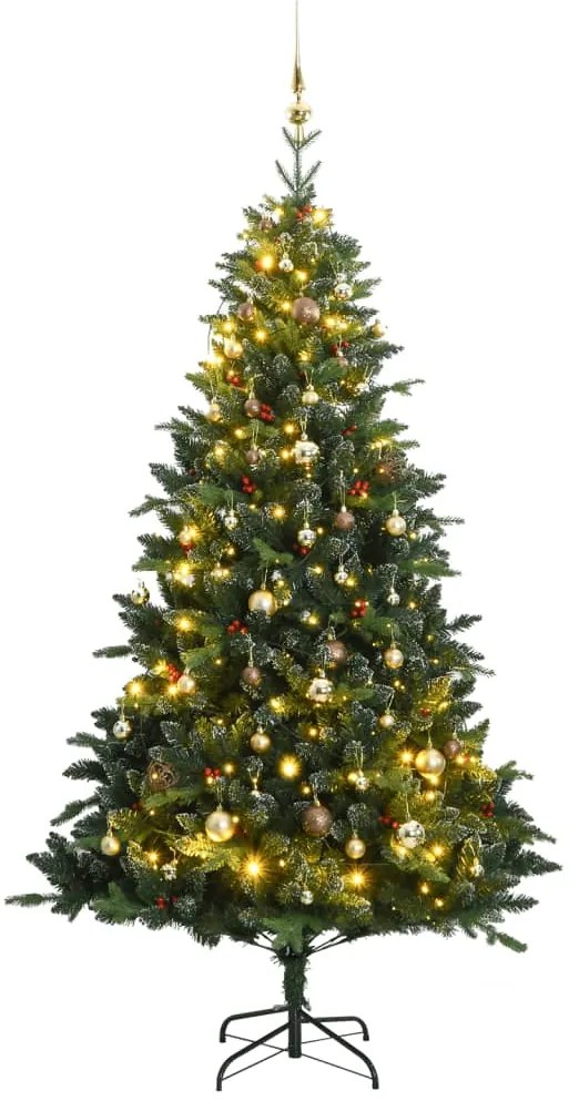 vidaXL Árvore Natal artificial articulada c/ 300 luzes LED+bolas 210cm