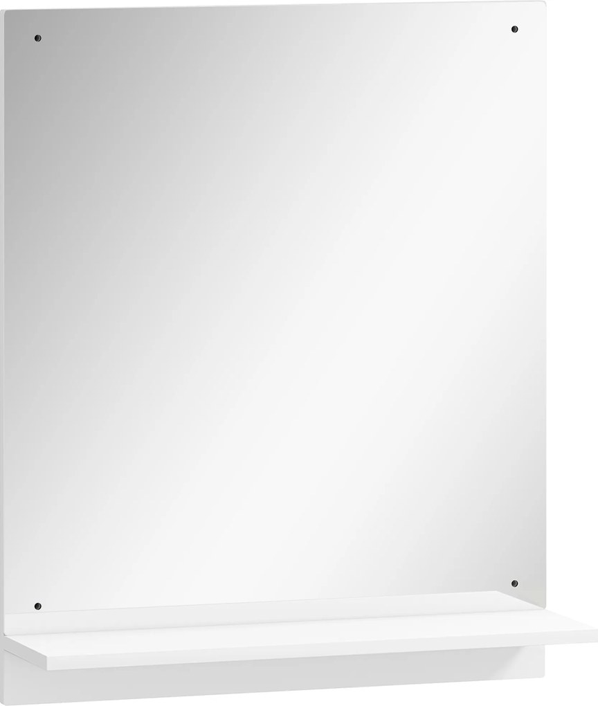 HOMCOM Espelho de Banheiro 50 x 60 cm Espelho de Parede com Prateleira, Espelho para Entrada e Corredor, Branco | Aosom Portugal