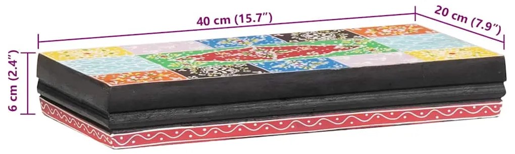 Prateleiras de Parede 2 pcs 40x20x6 cm Madeira Sólida de Mangueira