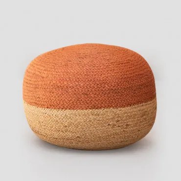 Puff Redondo de Juta Natur Ferrugem - Sklum