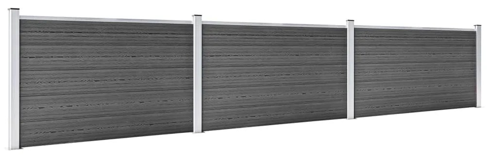 Conjunto de painéis de vedação WPC 526x105 cm preto