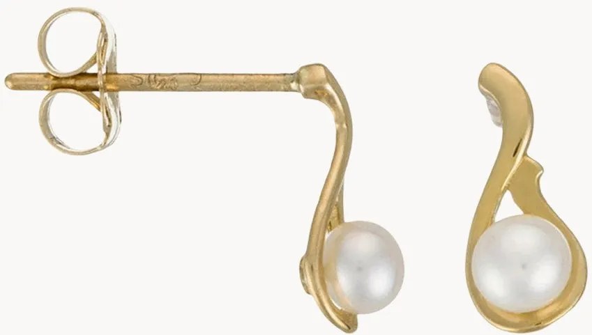 Brincos em ouro amarelo com pérolas Goutte Perlée