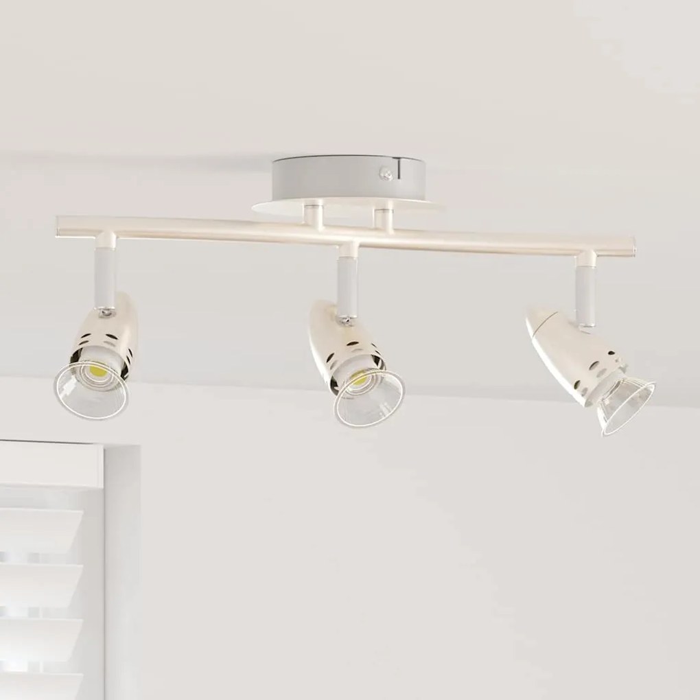 vidaXL Spotlight de Teto 3 Vias Ajustável Níquel Mate GU10