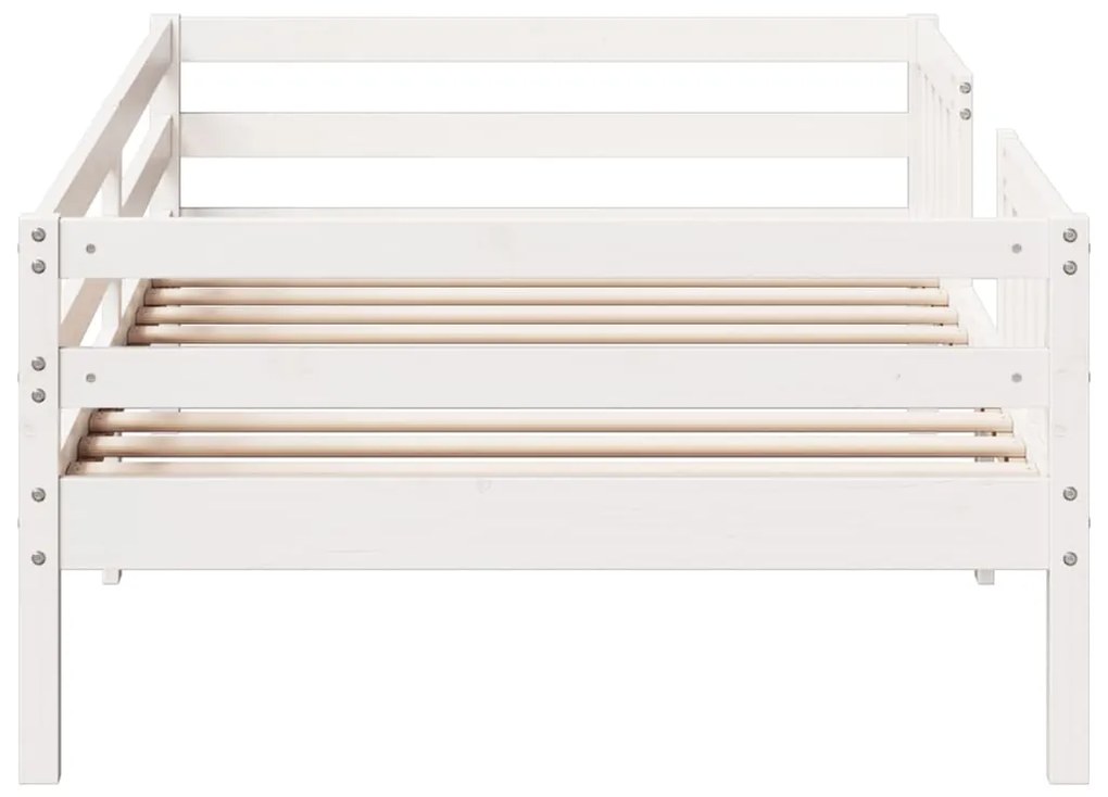 Estrutura de cama sem colchão 80x200 cm pinho maciço branco