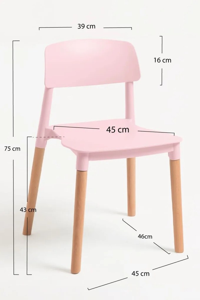 Pack 6 Cadeiras Estin - Rosa