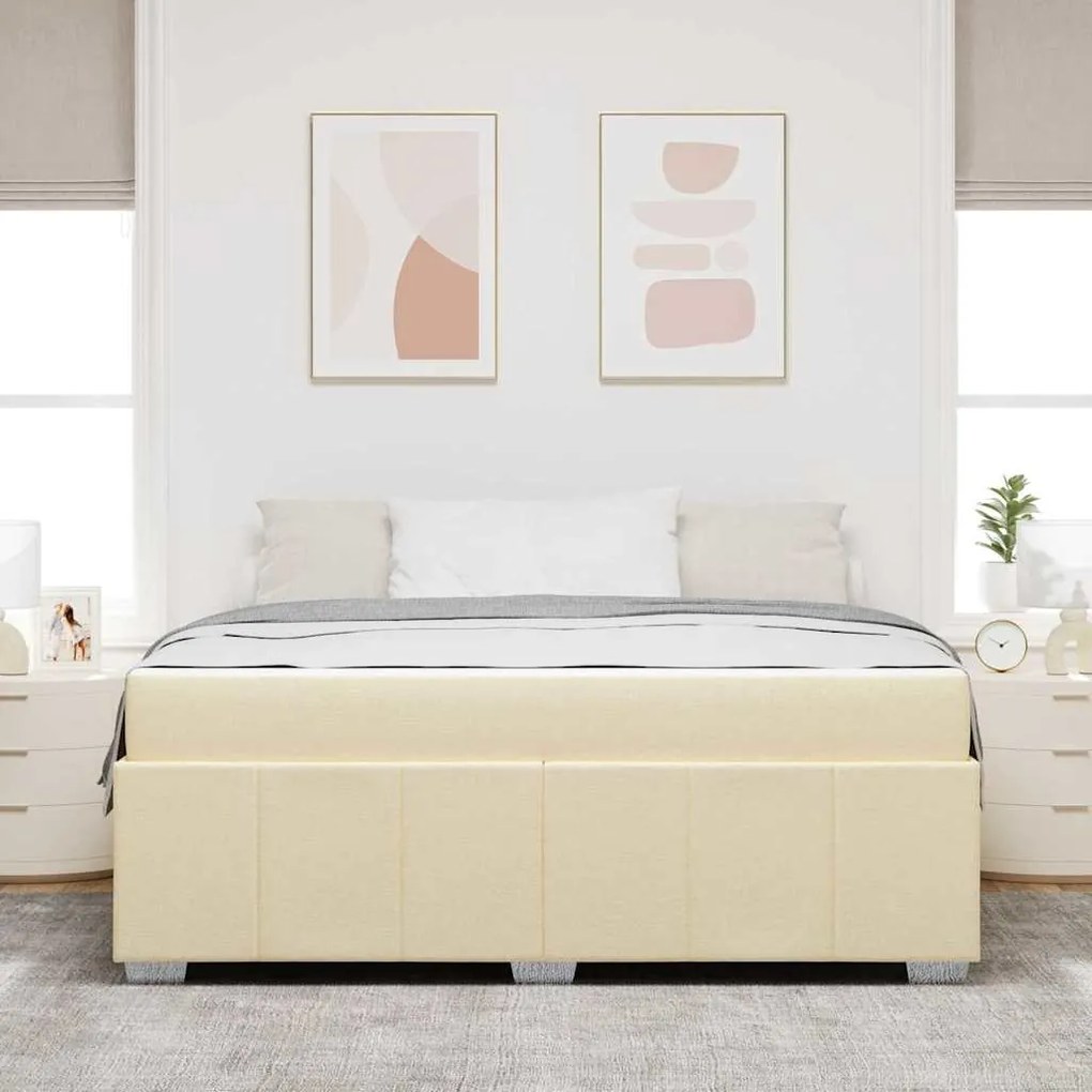 Estrutura da Cama Creme 180 x 200 cm tecido