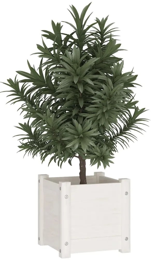 Vasos/floreiras de jardim 2 pcs 31x31x31 cm pinho maciço branco
