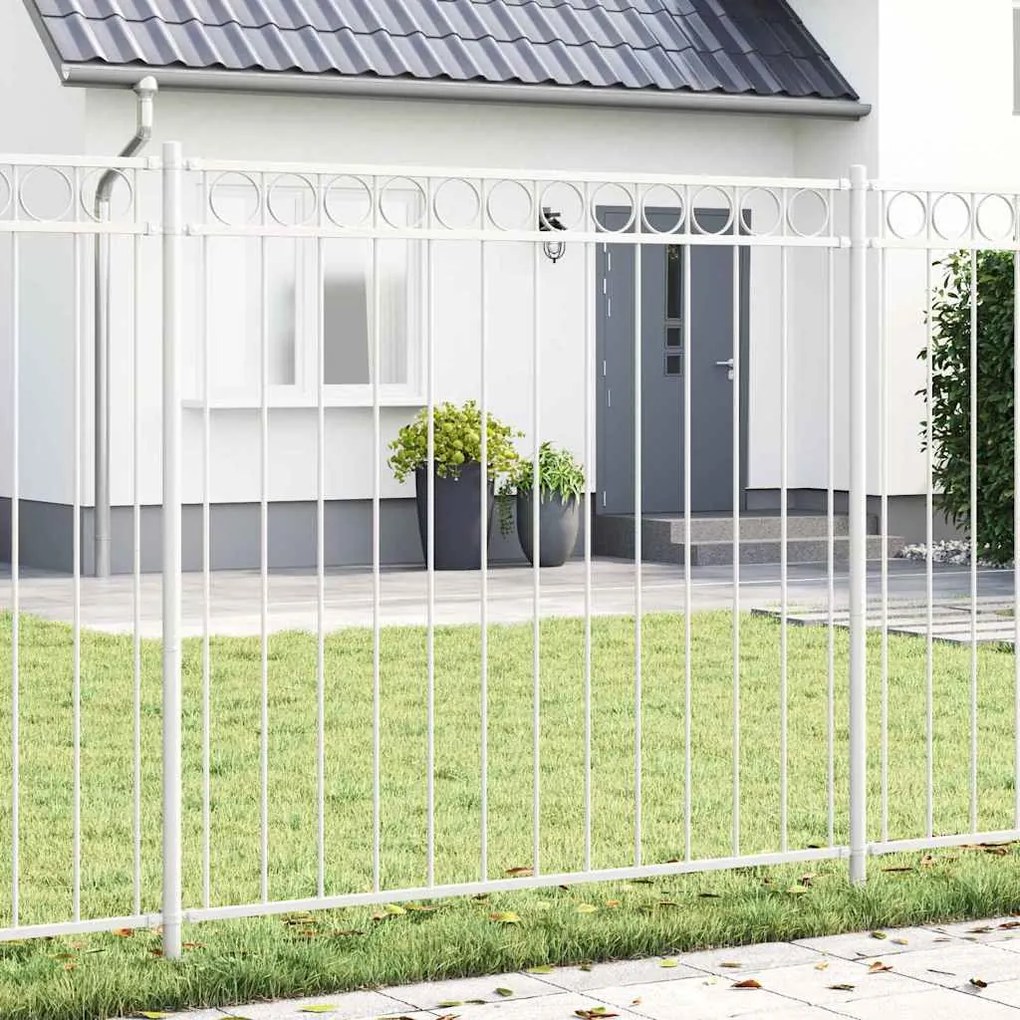 vidaXL Cerca Jardim Branca 1,7x1,5 m em Aço